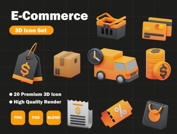 E-Commerce 3D Icon Pack Overview