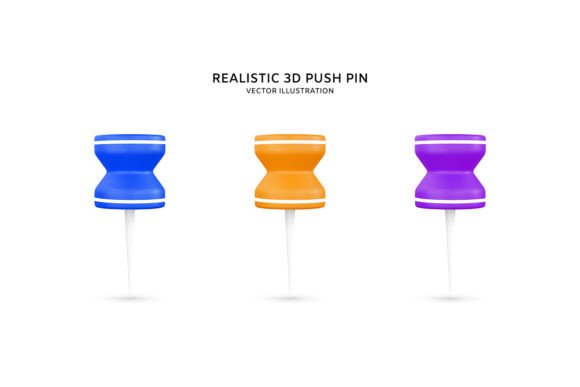 Enhance Your Digital Designs with Realistic 3D Colorful Push Pins