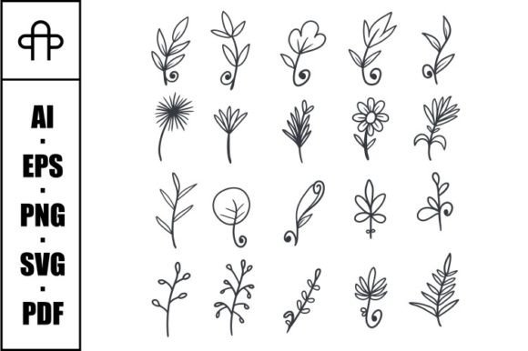Hand-Drawn Floral Elements Bundle