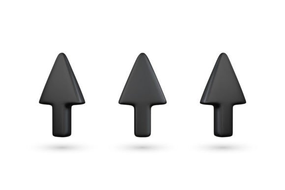 Realistic 3d Black Arrow Vector Icon: Elevating Digital Visual Communication