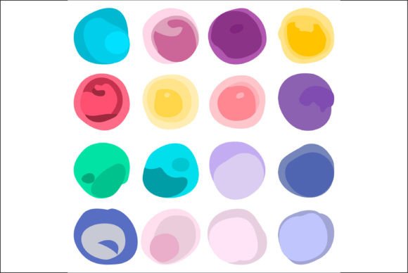 Set of Pastel Neon Round Brushstrokes: A Modern Design Essential