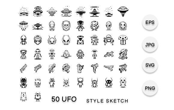 Ufo Element Hand Draw Black: Creative Design Guide